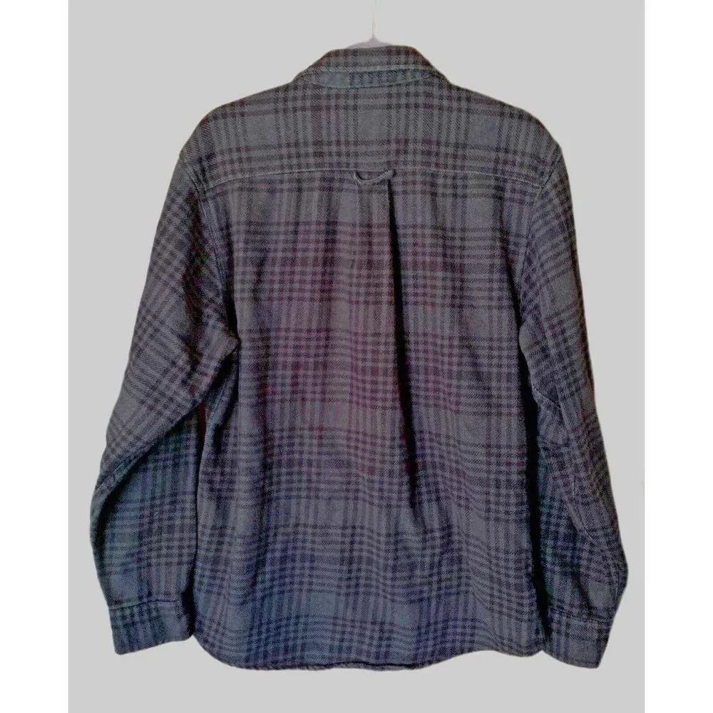 Orvis Heavyweight Big Bear Brushed Flannel Black/Gray Plaid Shirt 1312417 M - Picture 2 of 6